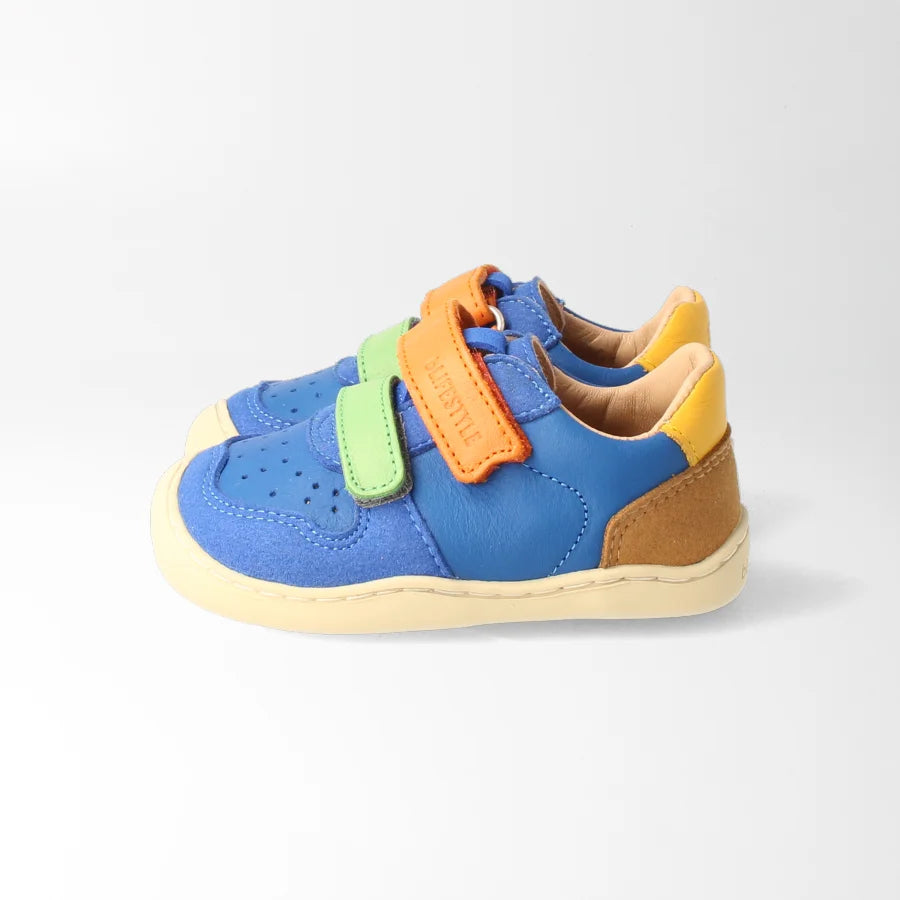 Blauer bLIFESTYLE Barfuß-Lauflernschuh Anurafrosch BABY in Seeblau, Seitenansicht