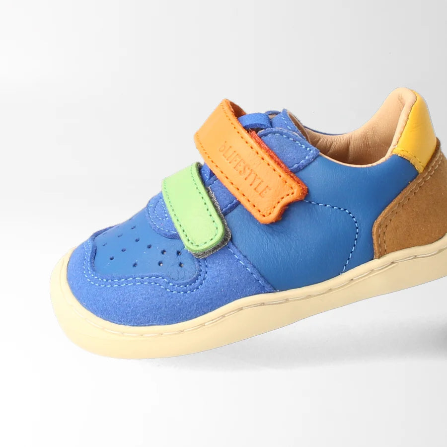 Blauer bLIFESTYLE Barfuß-Lauflernschuh Anurafrosch BABY in Seeblau, Nahaufnahme