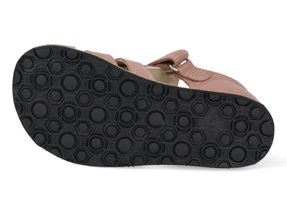 Barfuß Kindersandale Arin von Koel in old pink Variante, Vibram Sohle