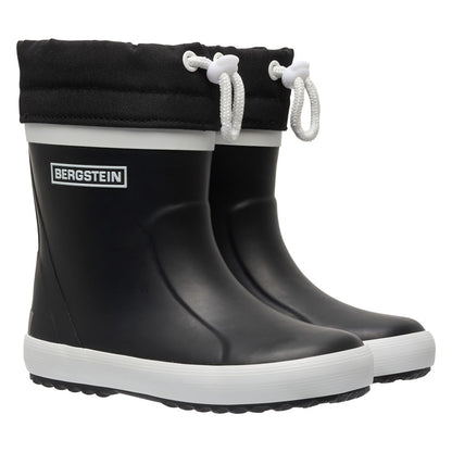 Thermo Gummistiefel, Winter, Schwarz, mit Zugband | Bergstein