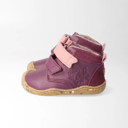 Barfußschuh leicht gefüttert streifenhörnchenSTYLE baby pflaume | bLIFESTYLE