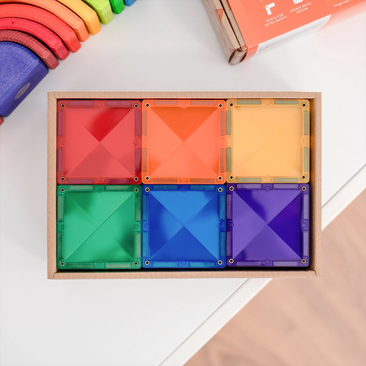 Rainbow. Magnetbausteine. Sqaure Pack 42 Teile. | Connetix