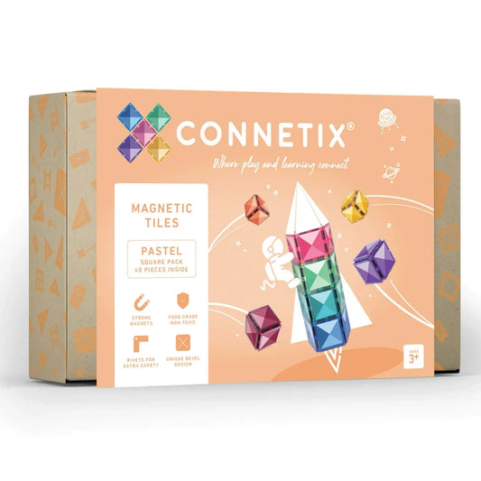 Pastell. Magnetbausteine. Sqaure Pack 40 Teile. | Connetix