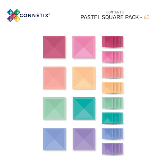 Pastell. Magnetbausteine. Sqaure Pack 40 Teile. | Connetix