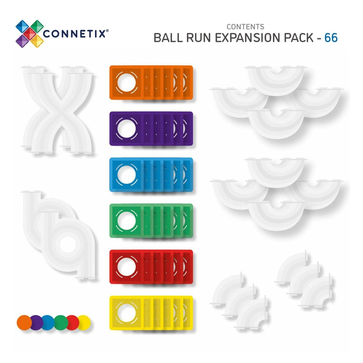 Rainbow. Magnetbausteine. Kugelbahn. 66 Teile | Connetix