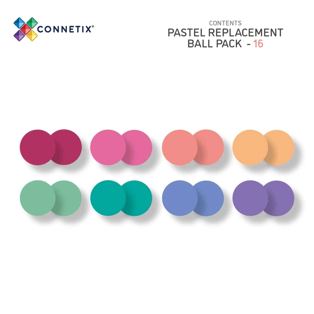 Pastell. Magnetbausteine. Kugelbahn Ersatzkugeln. 16 Teile | Connetix