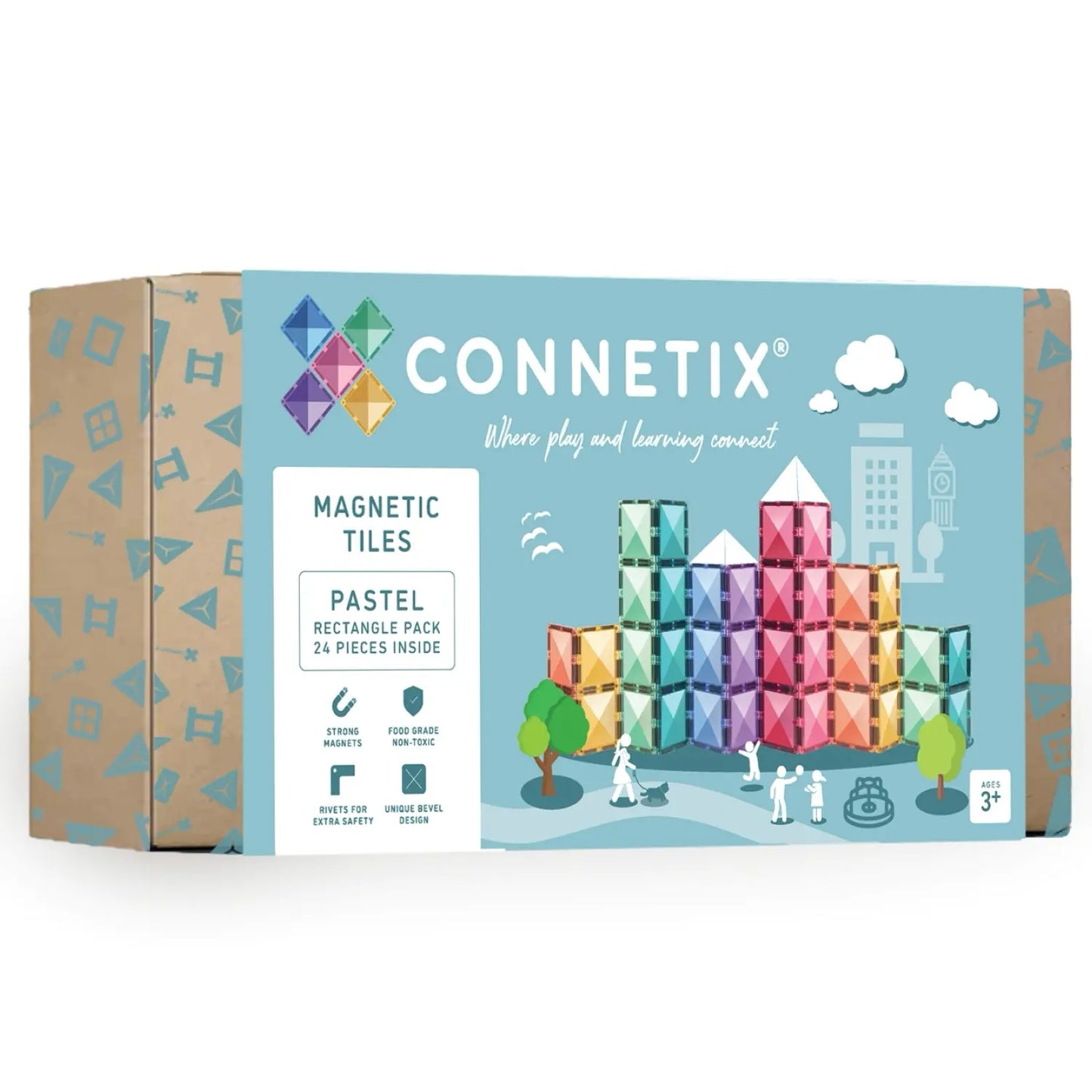 Pastell. Magnetbausteine. 24 Teile. | Connetix