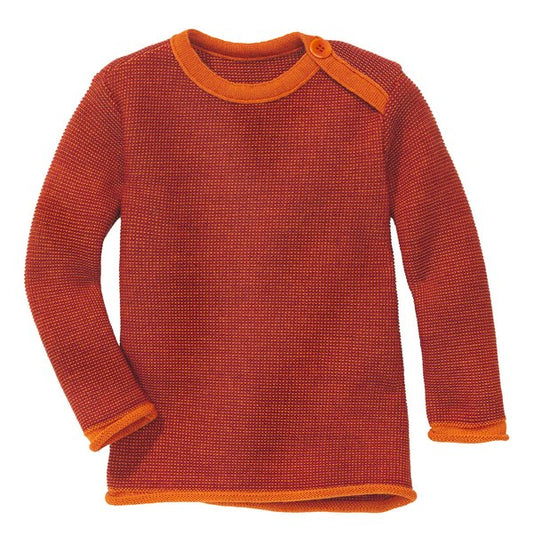Melange-Pullover Orange-Bordeaux, disana, Wolle