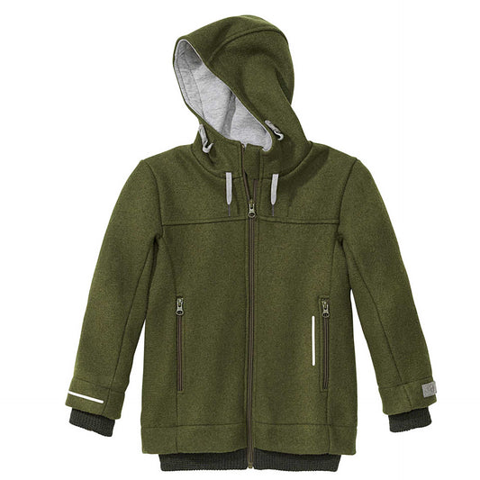 Outdoor Jacke, wollwalk, olive | disana