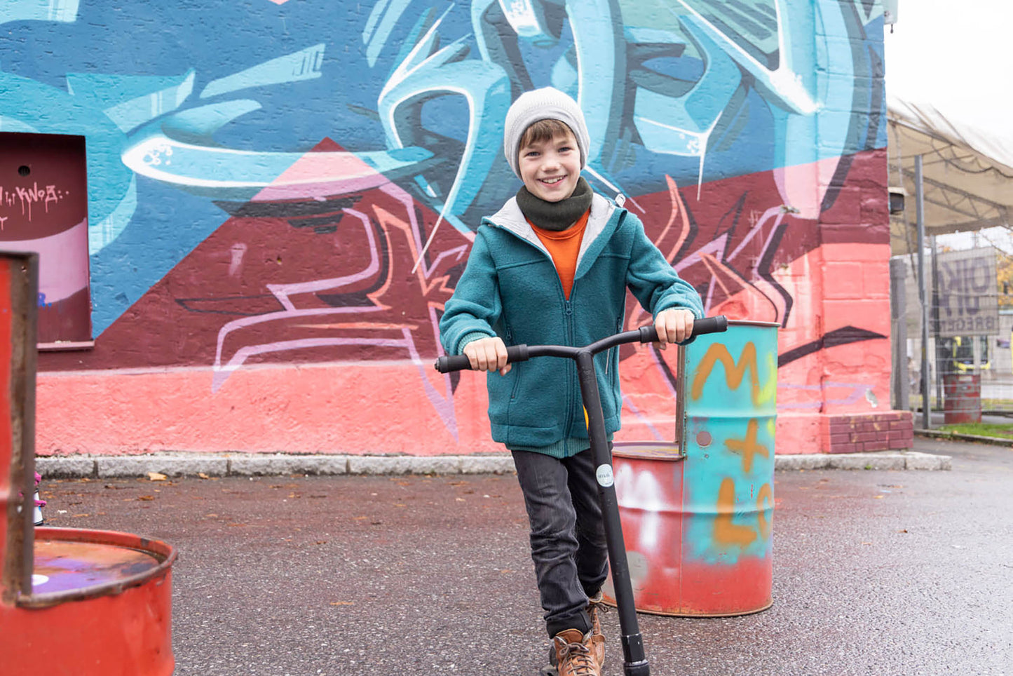 Outdoor Jacke, wollwalk, anthrazit | disana