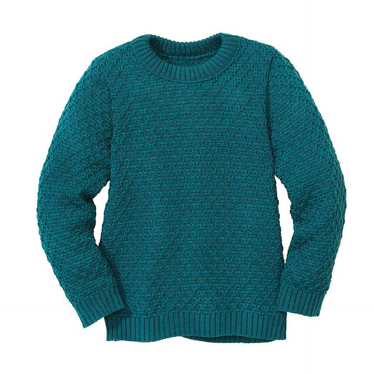 Pullover Aran aus Bio Wolle, pacific | disana