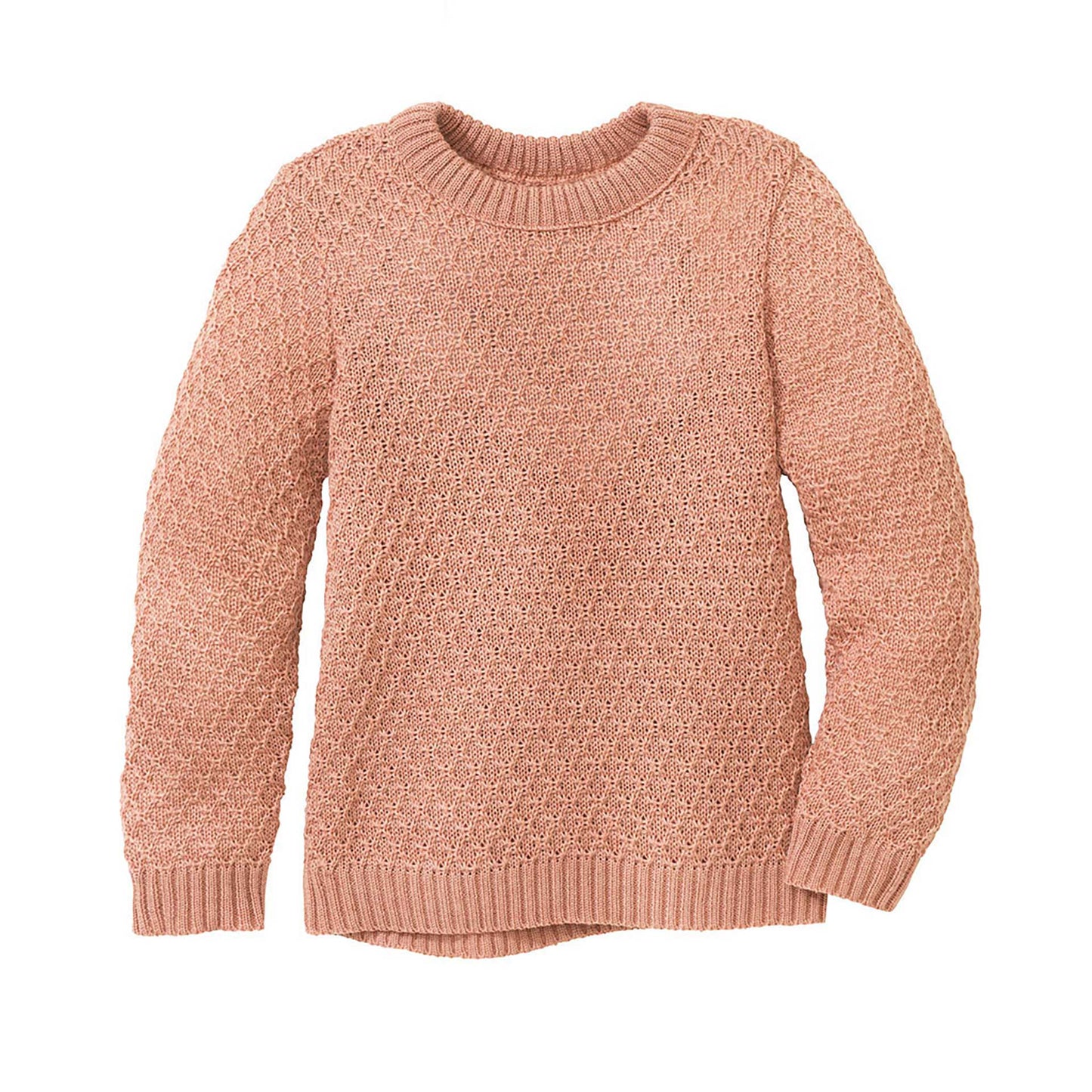 Pullover Aran aus Bio Wolle, rose | disana