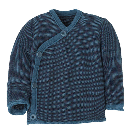 Wickel-Jacke - melange - taubenblau-indigo | disana