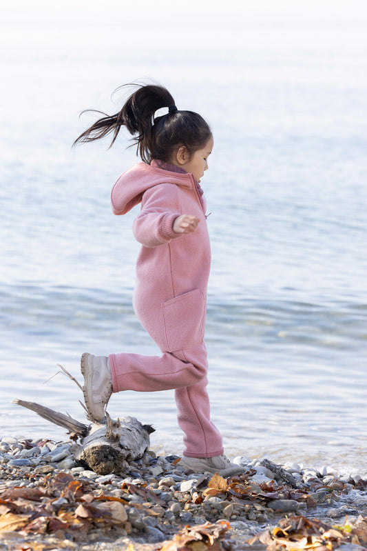 Wollwalk-Zipp-Overall mit Reißverschluss - anthrazit | disana