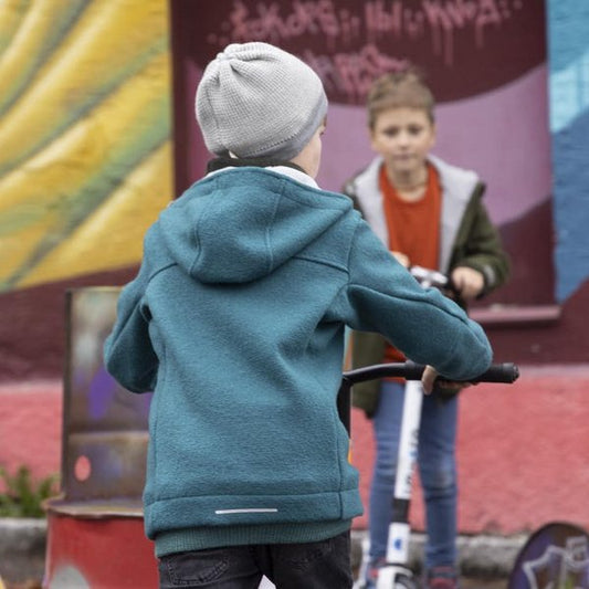 Outdoor Jacke, wollwalk, petrol(pacific) | disana