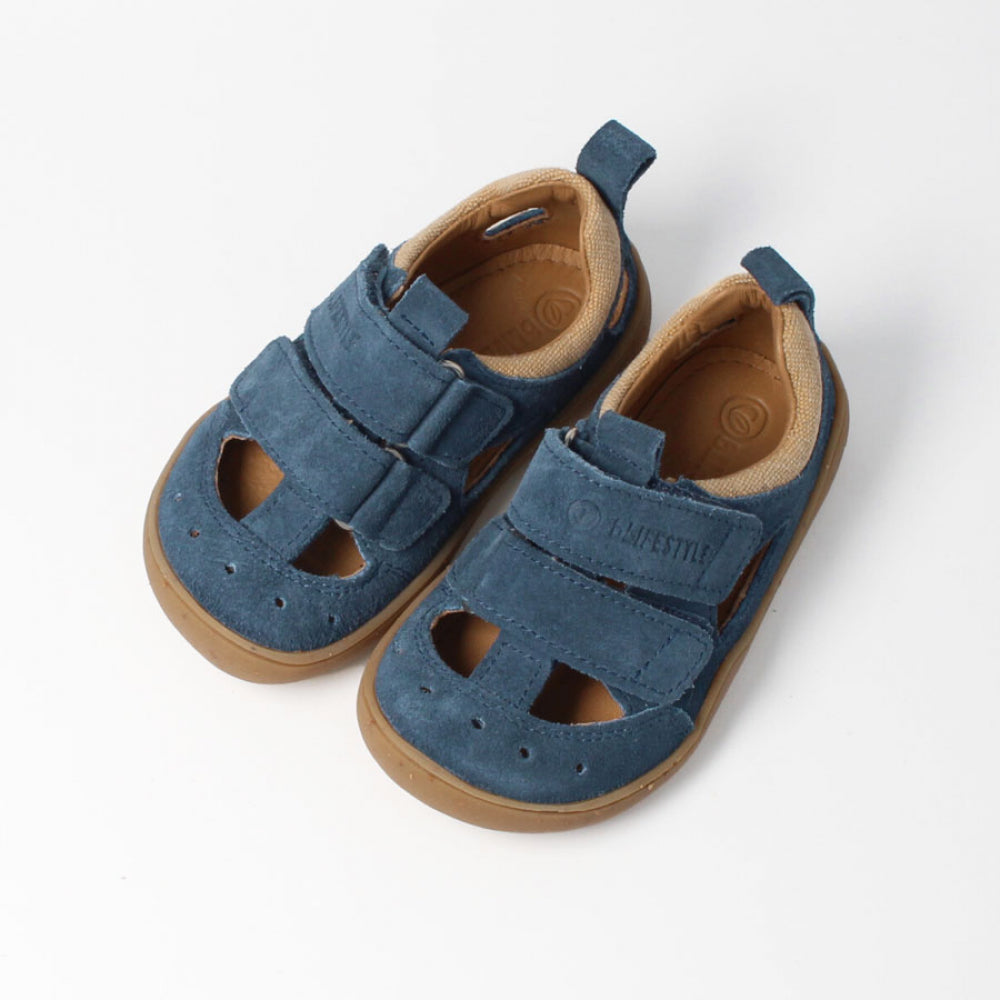 SALAMANDRA Barfußsandale: Stil trifft Komfort & Sicherheit! Bio-Veloursleder, Meerblau | bLIFESTYLE