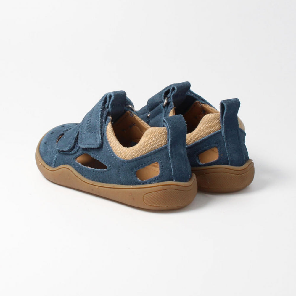 SALAMANDRA Barfußsandale: Stil trifft Komfort & Sicherheit! Bio-Veloursleder, Meerblau | bLIFESTYLE