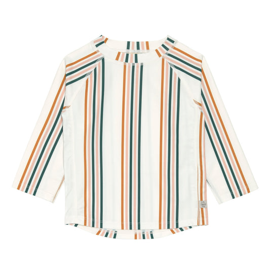 UV Strandshirt Kinder Langarm - Streifen, Rosa-Weiß | Lässig