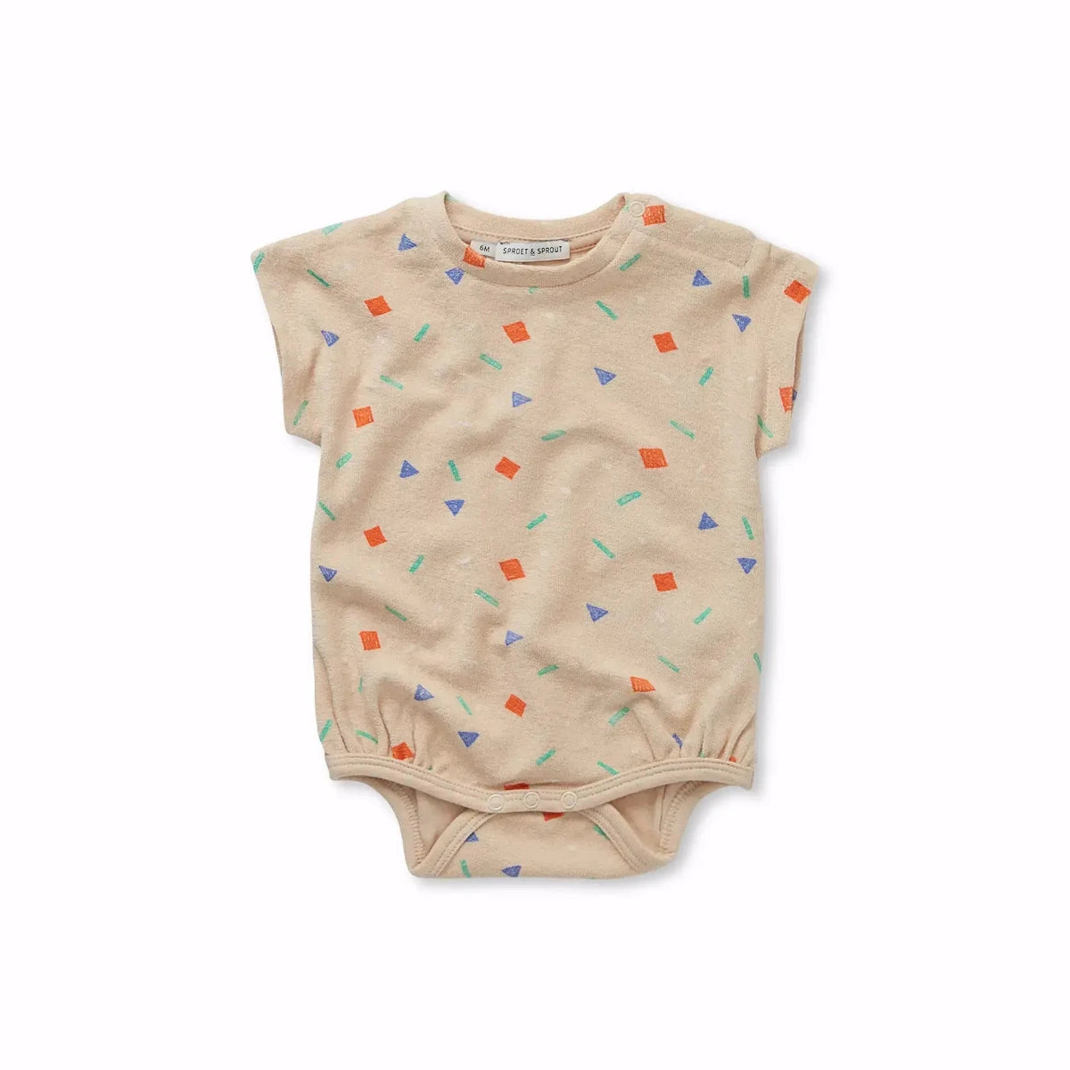 Lässiger sommer Babybody in feinem beige mit Konfetti muster