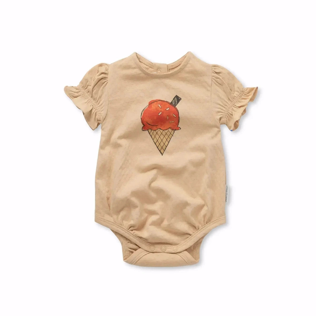 Sommer Kurzarmbody mit Ballonärmeln mit Eis Print