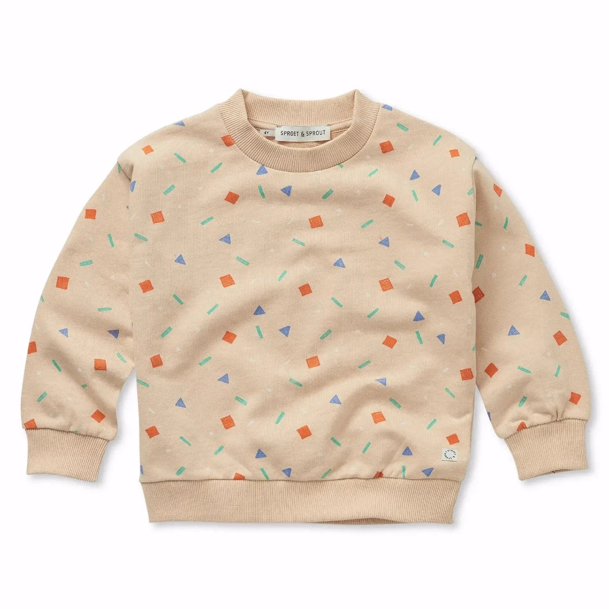 Sweatshirt mit sprinkle print in beige. modernes konfetti 