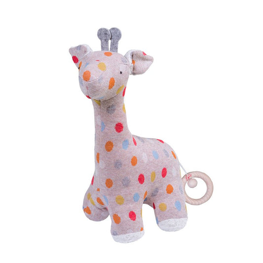 Spieluhr, Giraffe mit Punkten, "Schlaf, Kindchen, Schlaf", GOTS