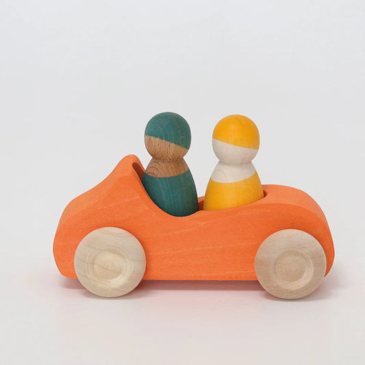 Großes Cabrio mit zwei Puppen. Orange | Grimms