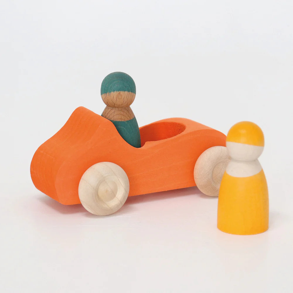 Großes Cabrio mit zwei Puppen. Orange | Grimms