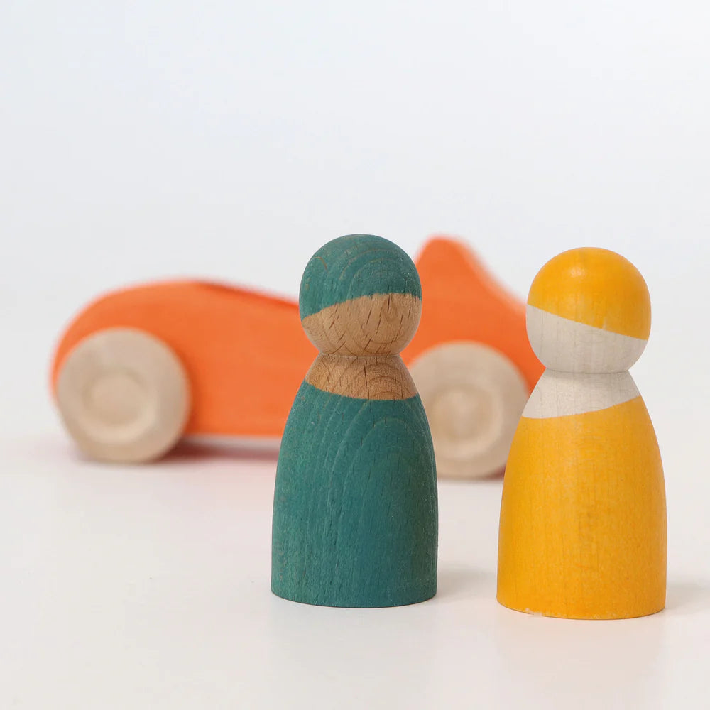 Großes Cabrio mit zwei Puppen. Orange | Grimms