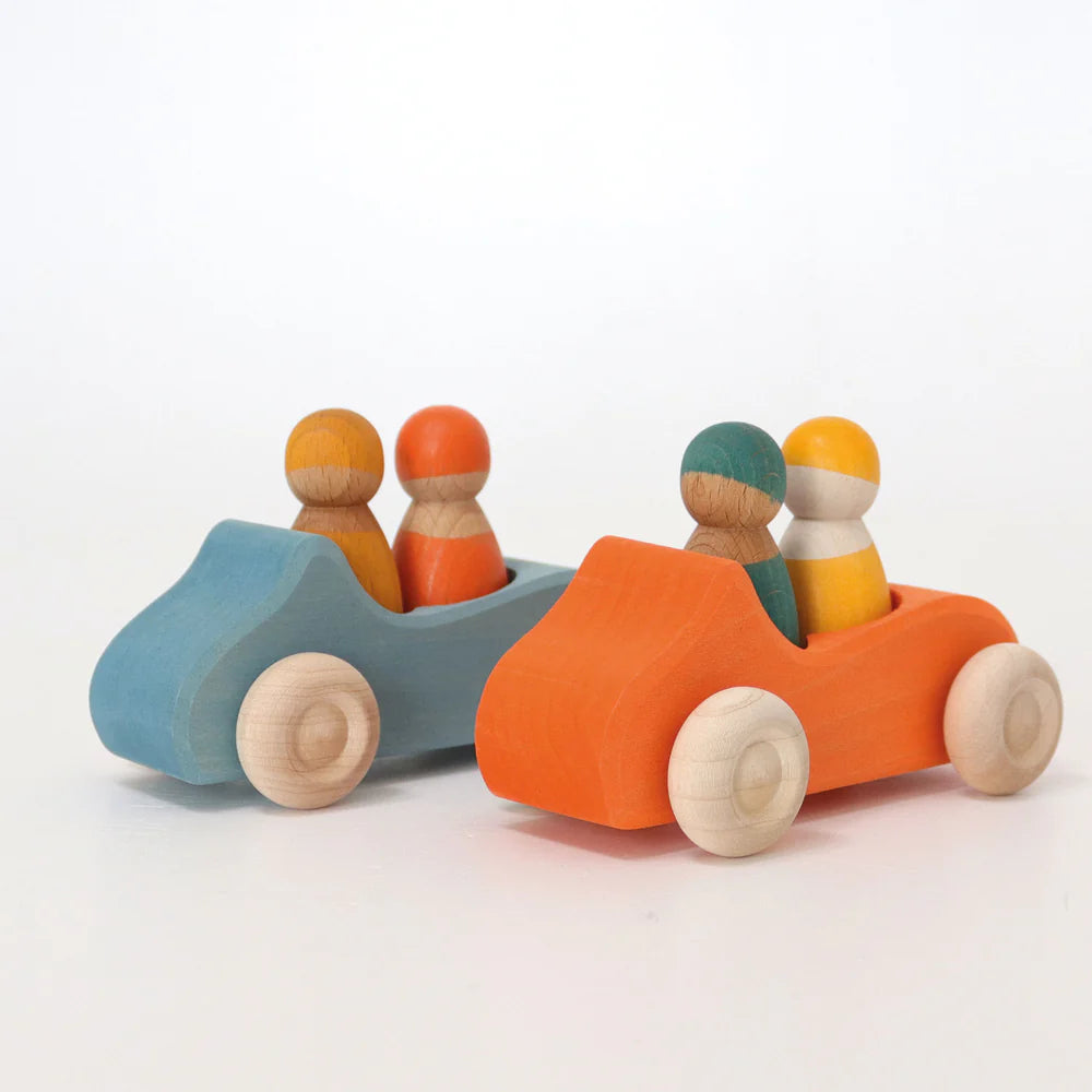 Großes Cabrio mit zwei Puppen. Orange | Grimms