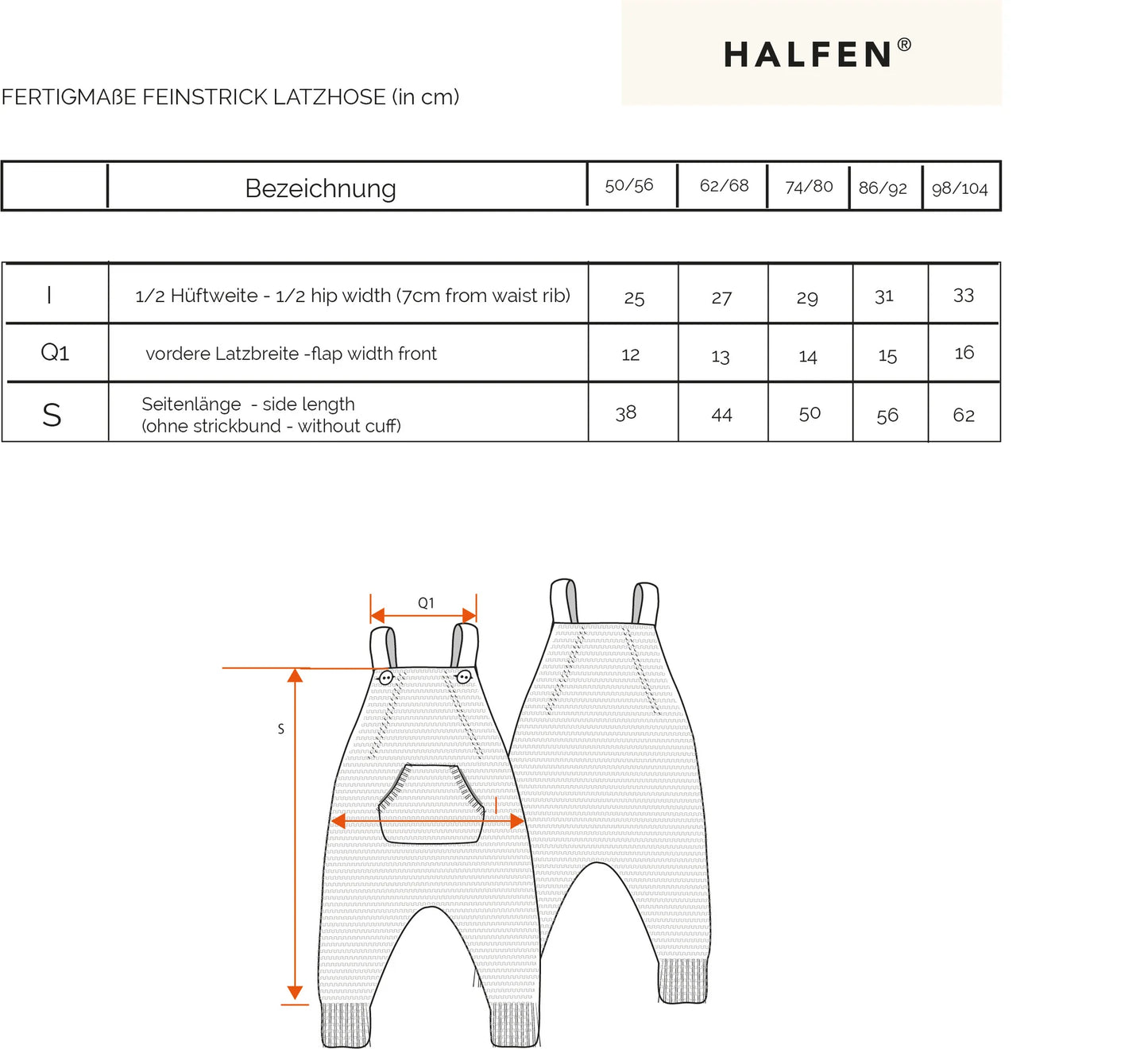 Feinstrick Latzhose Merinowolle | HALFEN