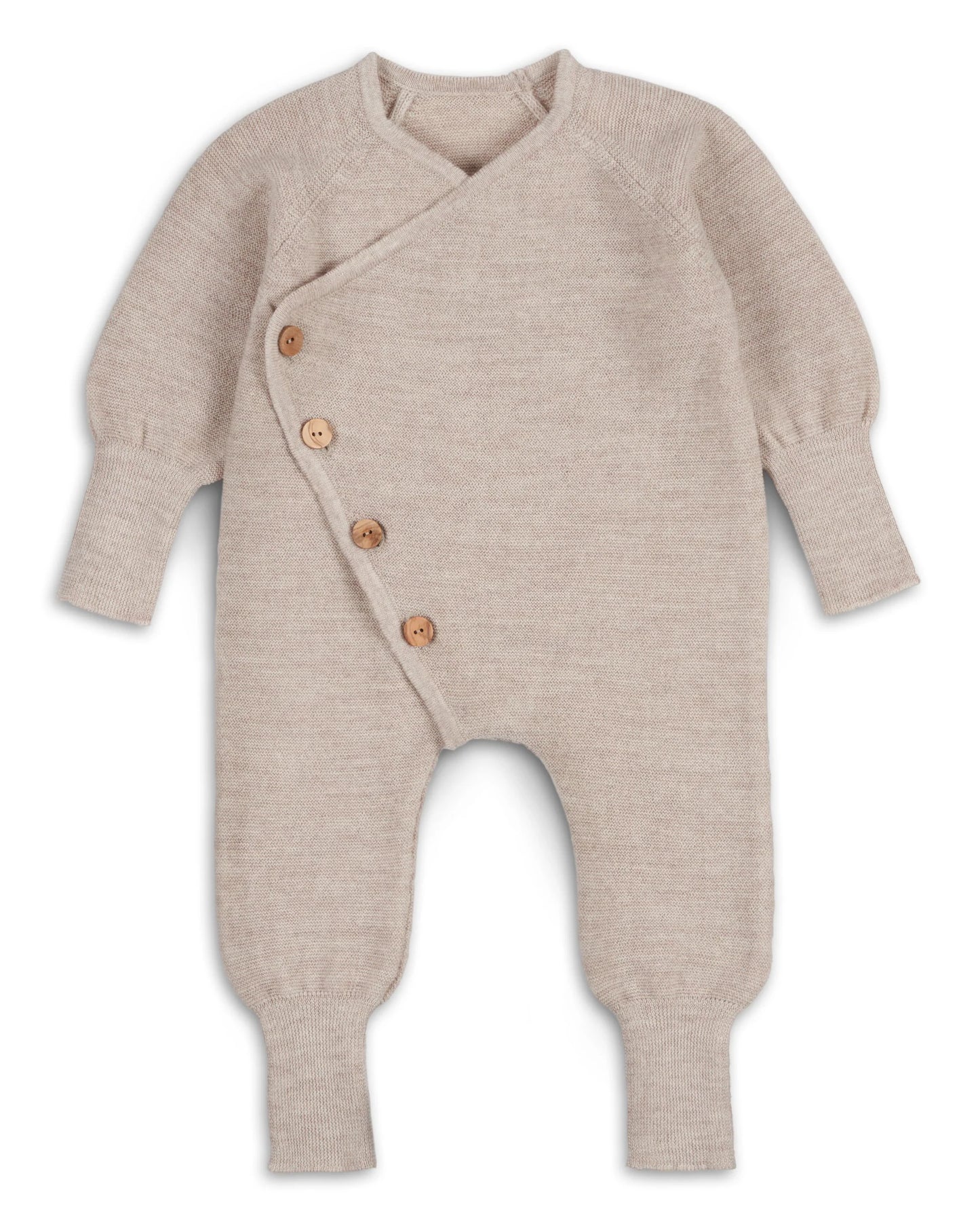 Feinstrick Overall mit Olivenholzknöpfen | HALFEN