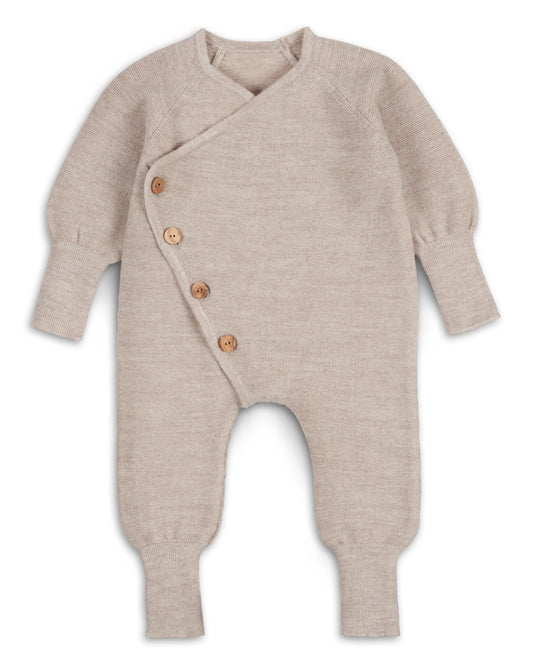 Feinstrick Overall mit Olivenholzknöpfen | HALFEN