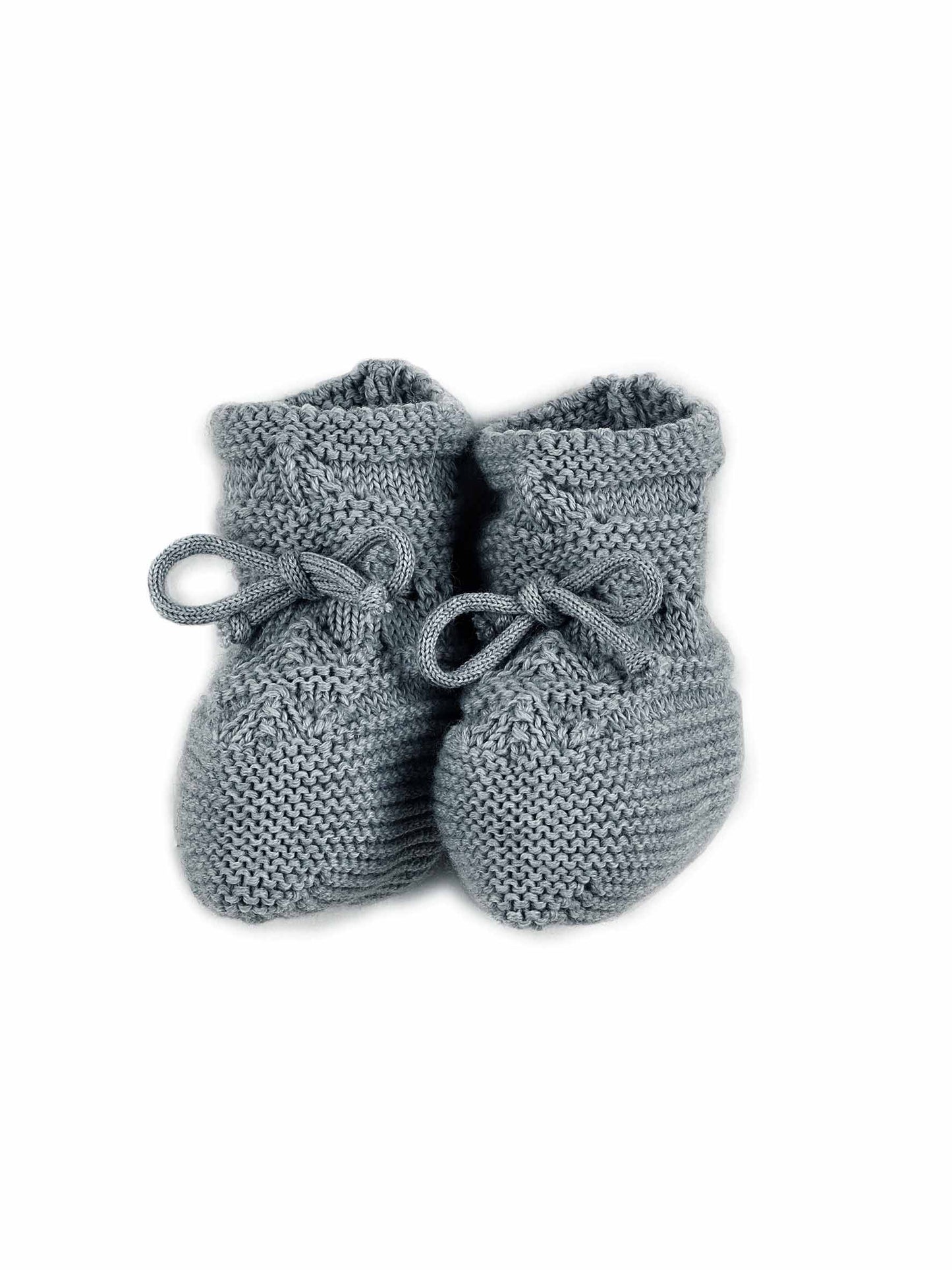 Grobstrick Babyschühchen zum Binden | HALFEN