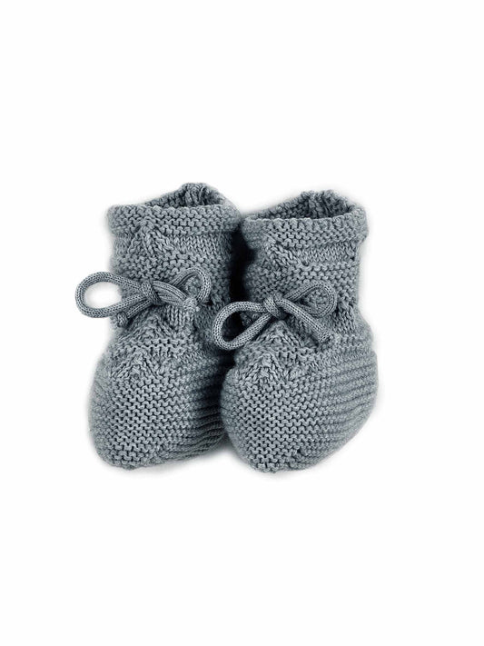 Grobstrick Babyschühchen zum Binden | HALFEN