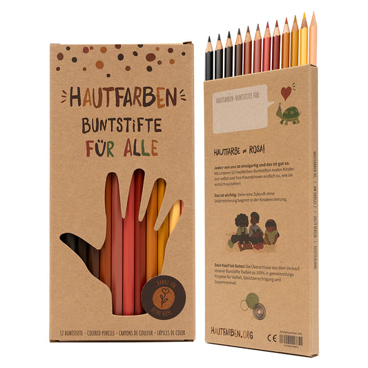 Butstifte für Alle. Realistische Hauttöne. Set 12 Stifte | hautfarben