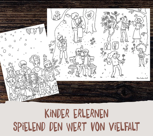 Ausmalbuch. "Malbuch für alle" | hautfarben