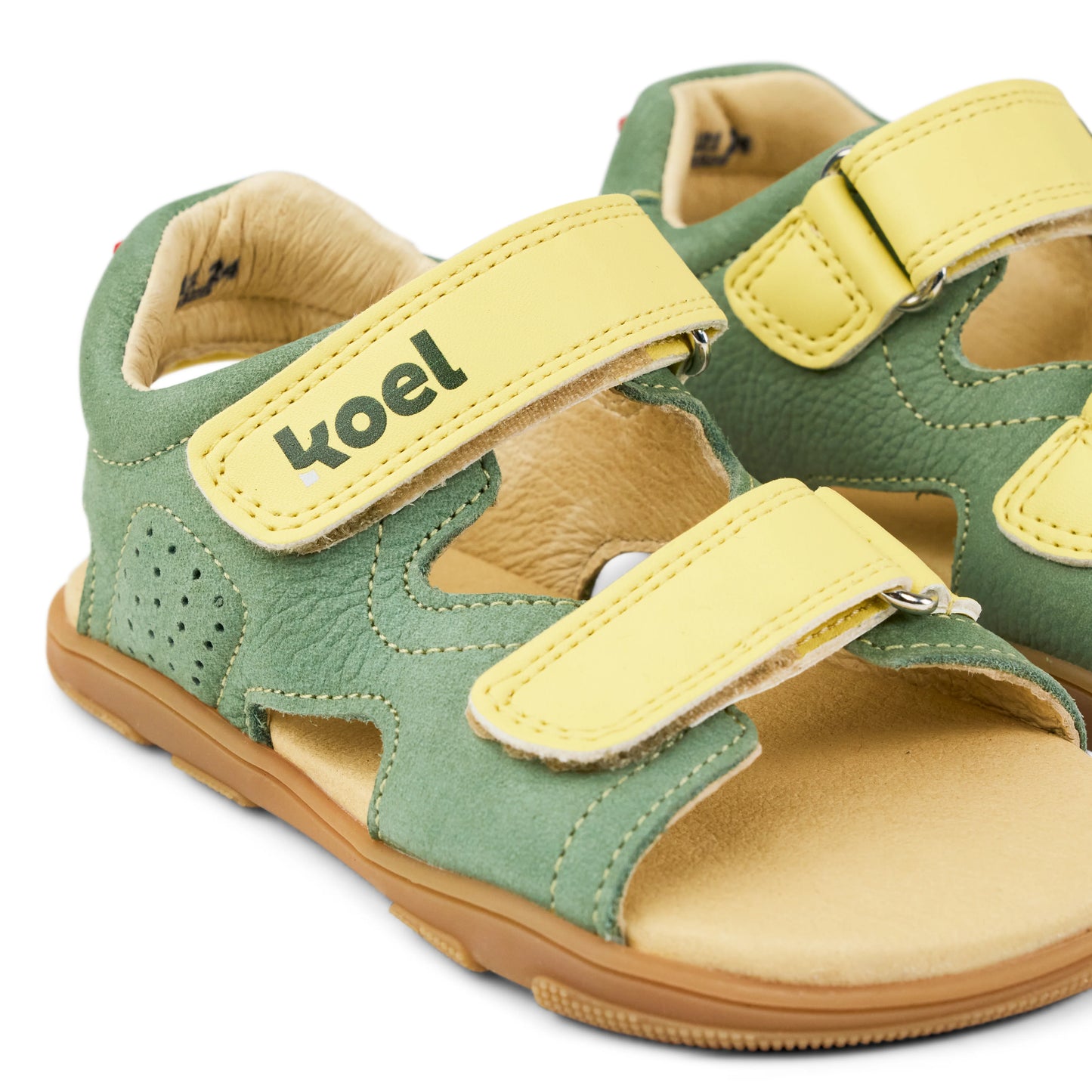 Koel Ova leather. Sandalen olive