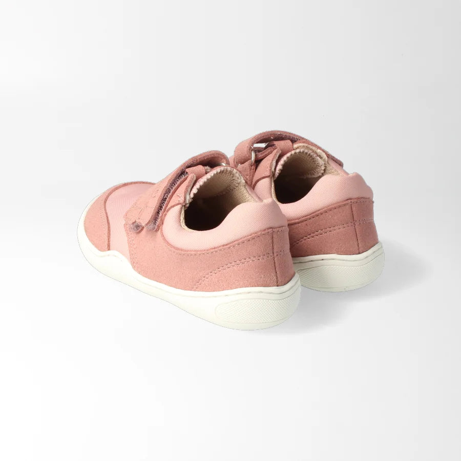 bLIFESTYLE krokodilSTYLE | Veganer Kinder-Barfuß-Sneaker in altrosa, Ansicht hinten