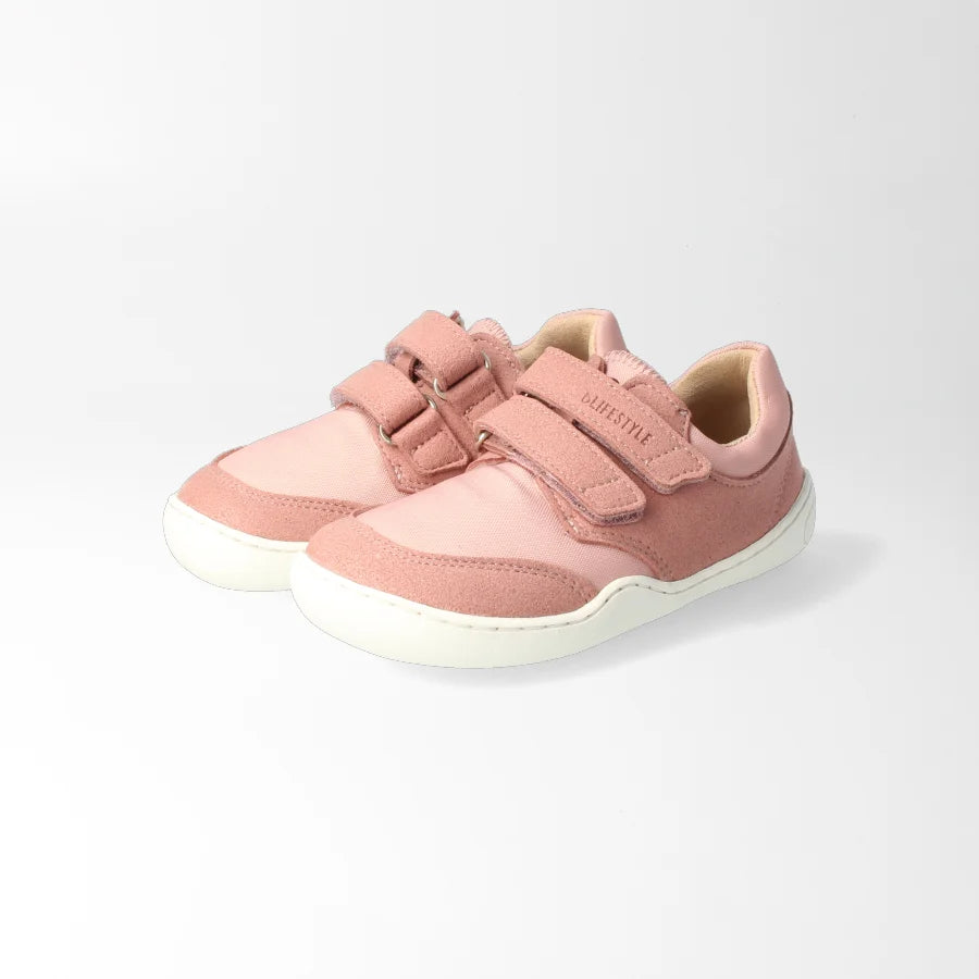 bLIFESTYLE krokodilSTYLE | Veganer Kinder-Barfuß-Sneaker in altrosa, Profil