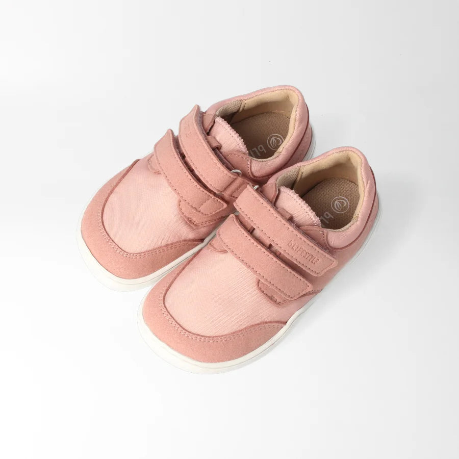 bLIFESTYLE krokodilSTYLE | Veganer Kinder-Barfuß-Sneaker in altrosa, Ansicht oben