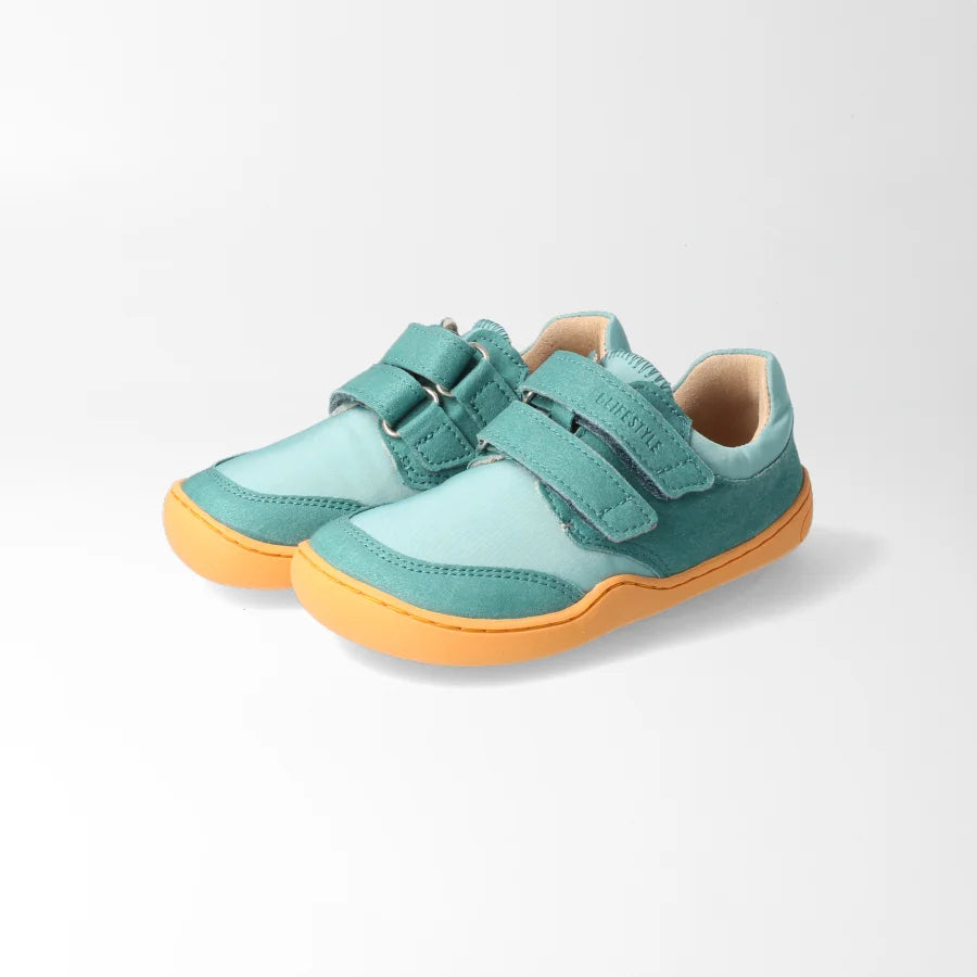 bLIFESTYLE krokodilSTYLE Breit | Petrol | Veganer Barfußschuh, Profil