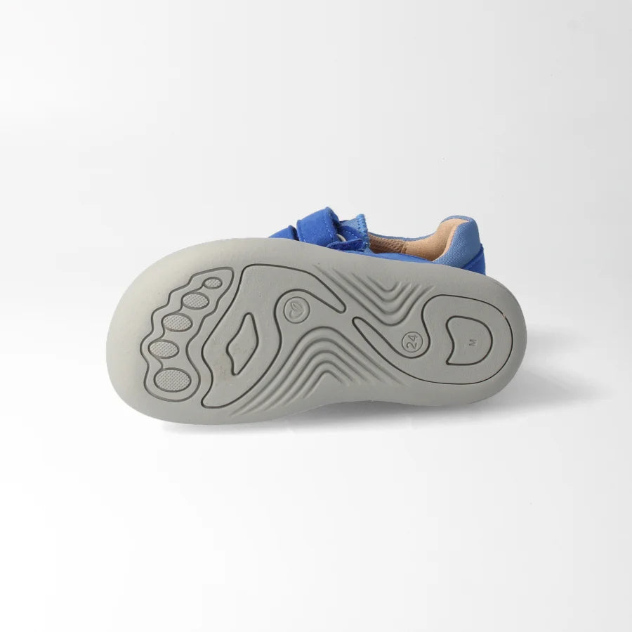 bLIFESTYLE krokodilSTYLE | Veganer Kinder-Barfuß-Sneaker in Seeblau, Sohle