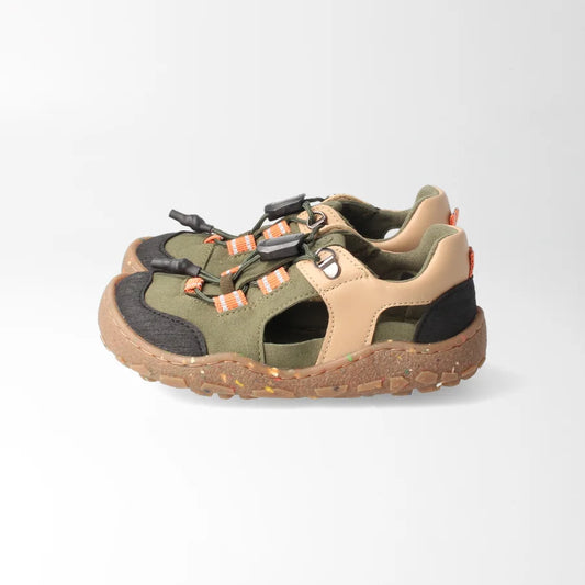 bLIFESTYLE landschildkröteSTYLE Khaki | Veganer Barfußschuh, Profil Seite