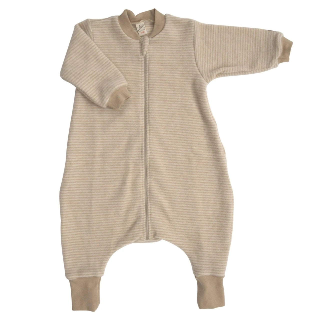 Schlafsack geringelt mit Füßen aus Schurwolle