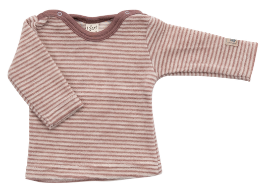 Baby-Shirt Ringel aus Wollfrottee-Plüsch, grau/natur | Lilano