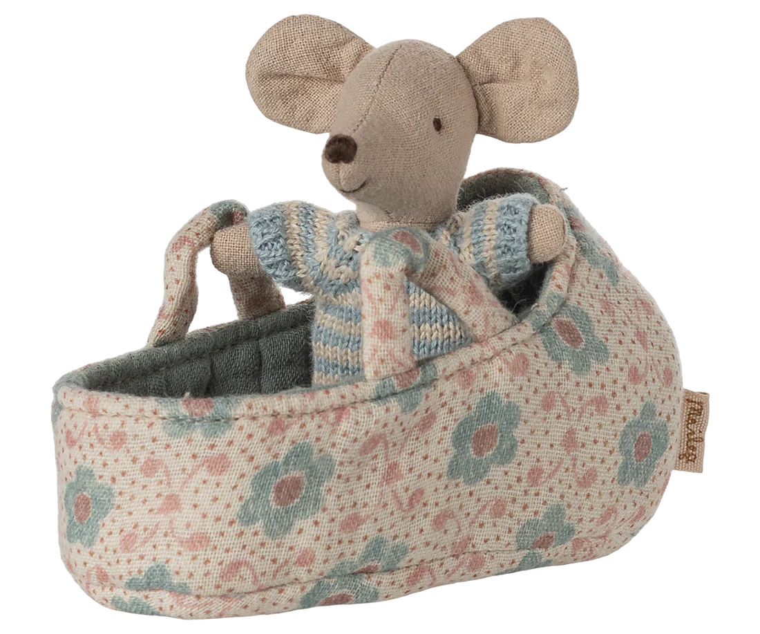 Babymaus in einer Tragetasche. blau | Maileg