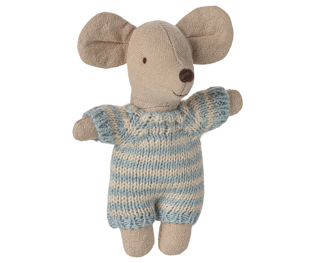 Babymaus in einer Tragetasche. blau | Maileg