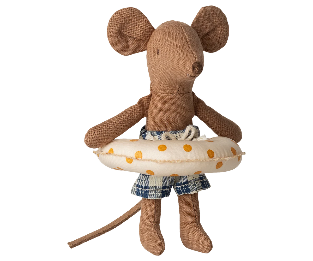 Strandmaus mit Schwimmring, Kleiner Bruder – Gelb gepunktet
