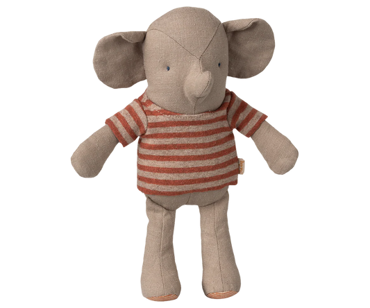 Maileg kleiner Jumbo Elefant aus Leinen mit gestreiftem Tshirt